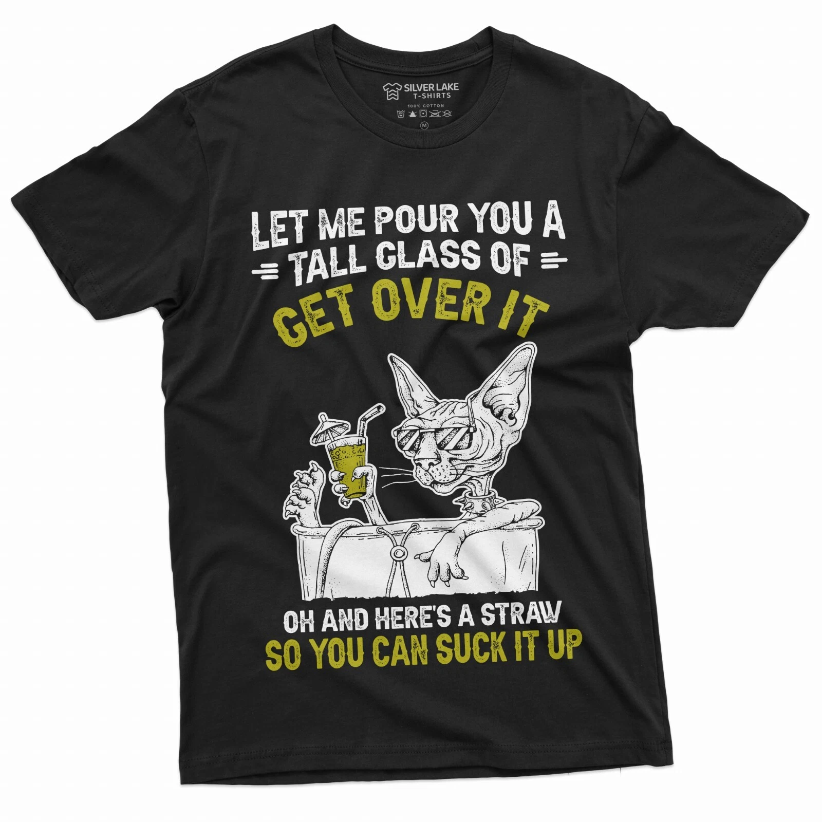 Funny Get over it Cat T-shirt Sarcastic Unisex mens womens Tee Birthday Gift Tee Funny Get over it Cat T-shirt Sarcastic Unisex mens womens Tee Birthday Gift Tee