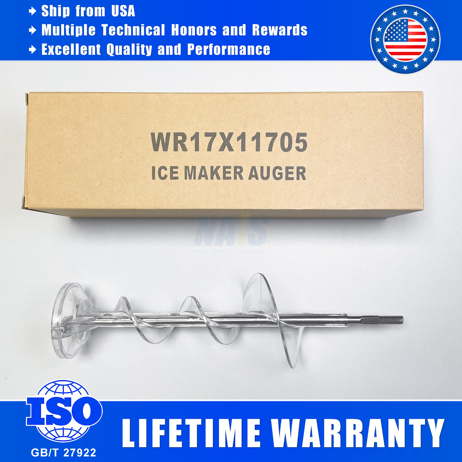 WR17X11705 WR17X11939 Ice Maker Auger for GE Refrigerator AP3672963