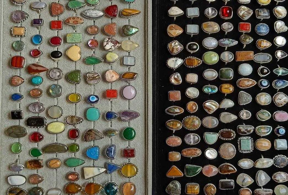 Bulk Labradorite & Mix Gemstone 925 Silver Plated Designer Ring Lot Jewelry - Image 3 of 4