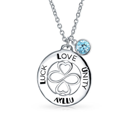 AYLLU Love Luck Unity Disc Pendant Crystal 12 Birthstone Colors Silver - Picture 1 of 36