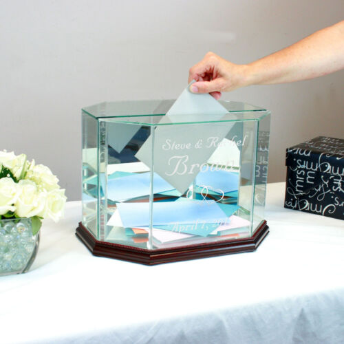 Personalisierte Glas Hochzeitskartenbox Geldkartenbox - kostenlose Gravur - Bild 5 von 14
