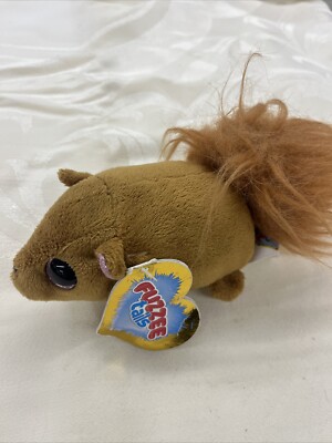 Fuzzee Tails Nutty the Brown Squirrel GS02915 Fluffy Tail 6'' Plush Toy Pink Eyes