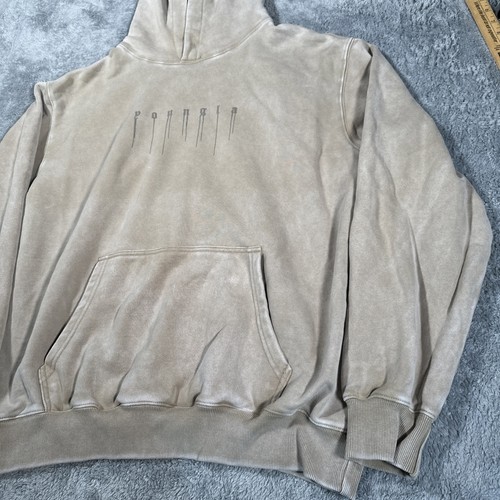YoungLa Drippy Skull Hoodie Tan Men’s SZ XL Thick Heavy Pullover Baggy Y2K Hip - Picture 8 of 12