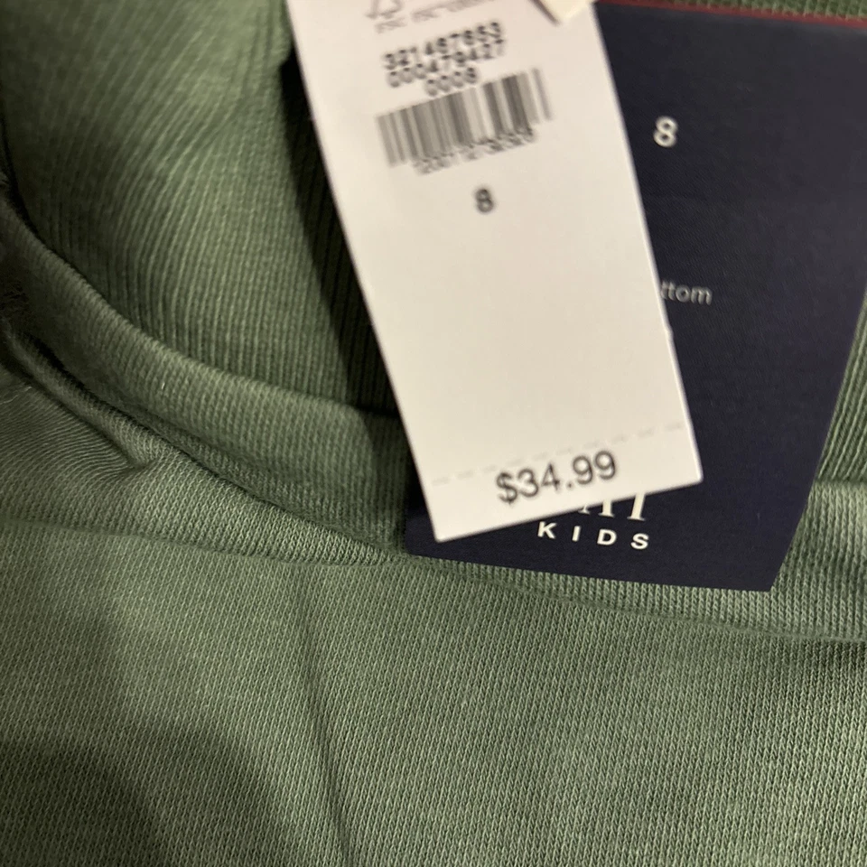 GAP Logo Boy's French Terry Lined Elastic Waistband Jogger Pant Size 8 New - Image 4 of 4