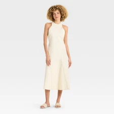 Women's Racerback Denim Midi A-Line Dress - Future Collective