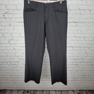 Mexx Black Striped Wool Blend Lightweight Mid Rise Dress Pants Size 46 (30x30)
