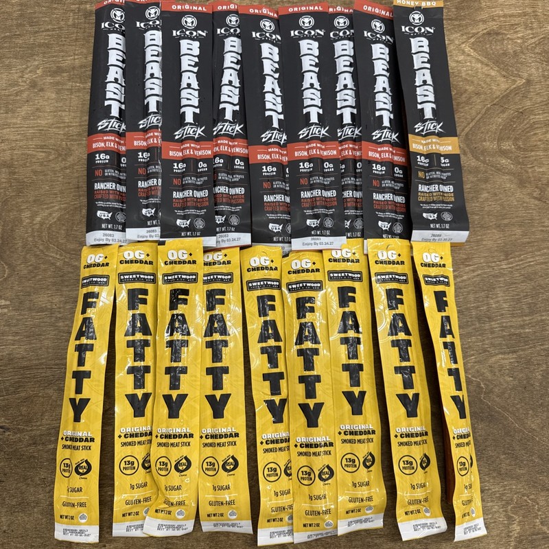 9 FATTY OG cheddar BEEF STICKS 9 ICON BEAST STICK