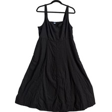 Old Navy Black Smocked Square Neck Midi Sundress Tank Dress Size L