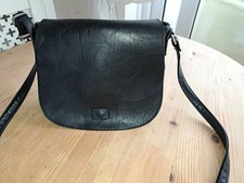 Black Crossbody Bag,  External Zipped Compartment, Black Lining Gc