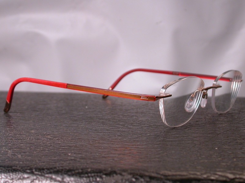 Silhouette Titan Frameless Red and Gold Eyeglasses Made in Austria