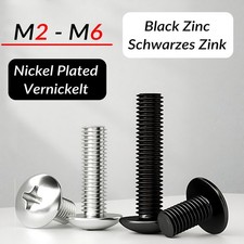 Phillips Truss Large Round Head Screw Bolt Machine Screw Carbon Steel M2 - M5 M6