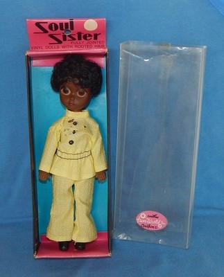 Vintage Susie Sad Eyes Soul Sister Doll African American in Original BOX