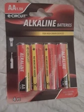 5pks for a $1.501 E-Circuit Alkaline AA  Batteries 4-Pac