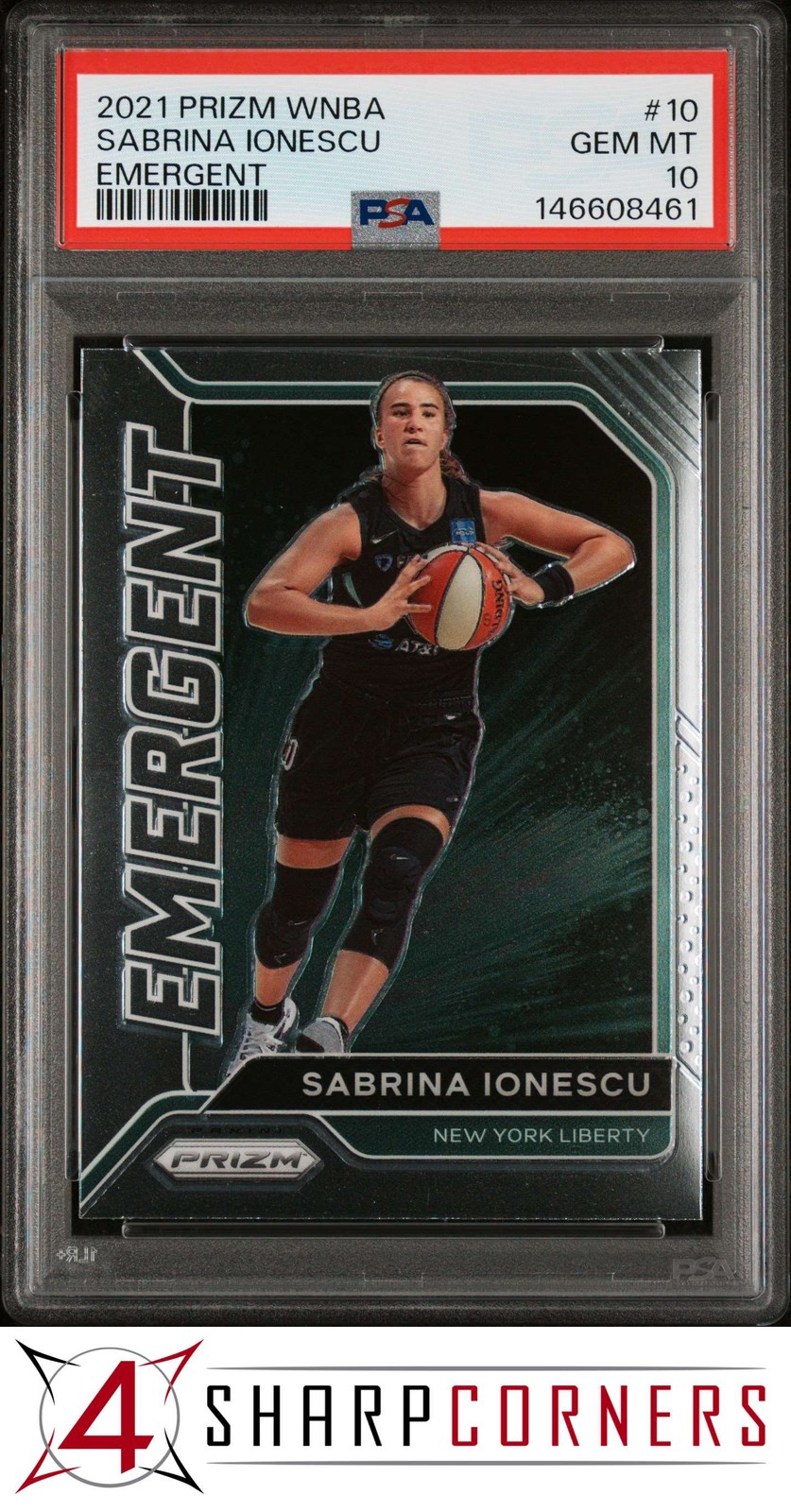 2021 PANINI PRIZM WNBA EMERGENT #10 SABRINA IONESCU POP 2 PSA 10 view 1