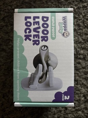 NIB Wappa Baby Door Lever Lock 2 Pk Child Safety Lock for Handle Doors Free Ship