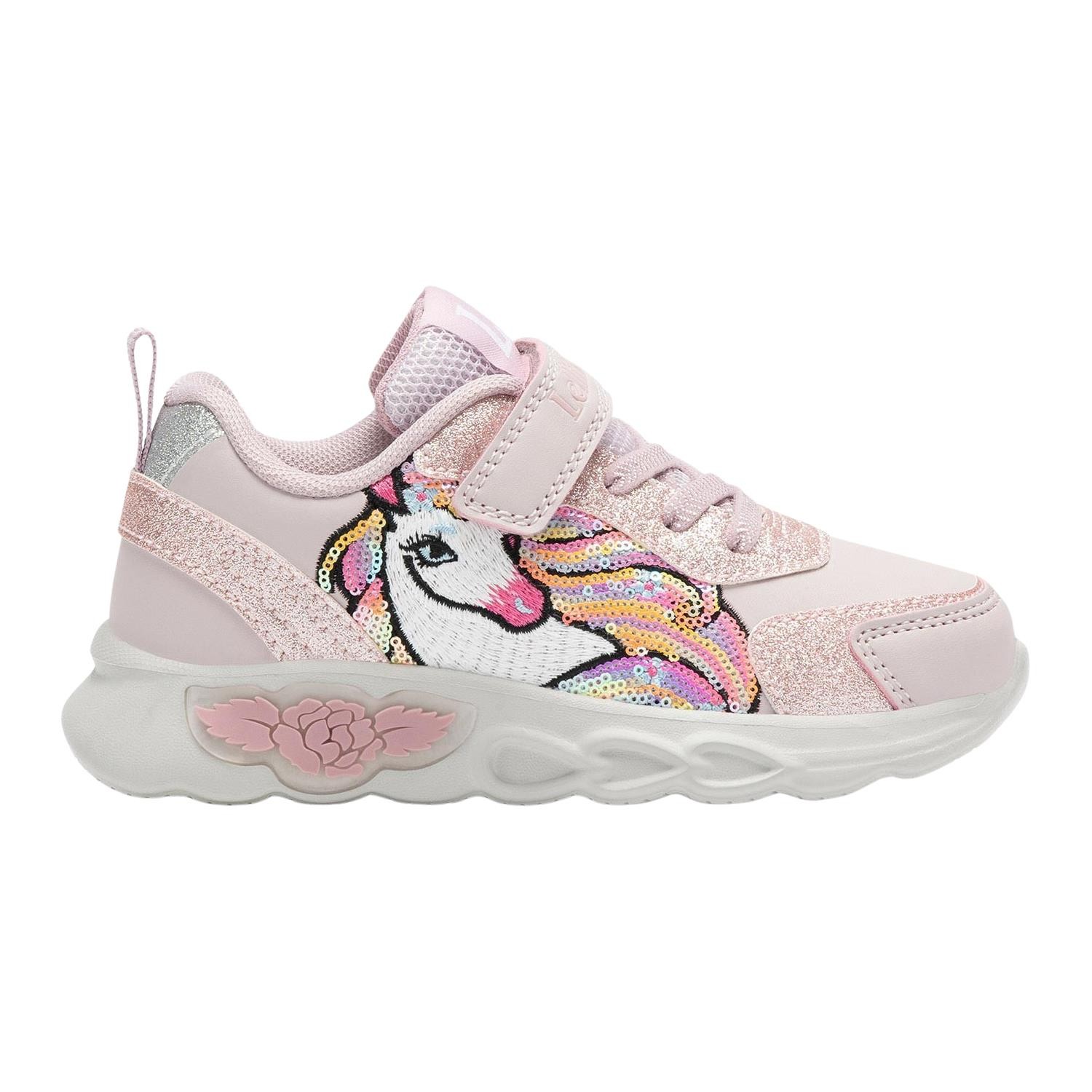 Lelli Kelly Girls Christina Light Up Trainers Unicorn Glitter Pink LKAL4452