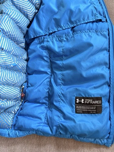 Under Armour ColdGear Infrared Puffer Jacket Mens Size Large Blue Full Zip image 3