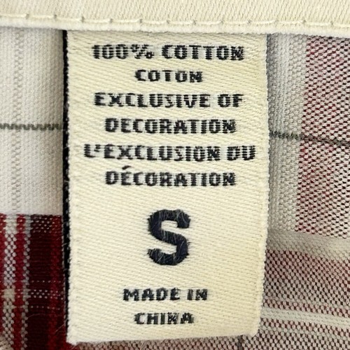 Abercrombie & Fitch Boys Button Down Long Sleeve Plaid White Red Shirt Sz S NWT - Picture 5 of 6