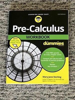Pre-Calculus Workbook for Dummies by Mary Jane Sterling (Paperback) 3rd Edition