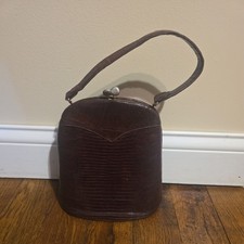 Vintage Brown Reptile Snakeskin Handle Bag/Purse