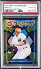 2022 TOPPS FINEST FLASHBACKS BLACK REFRACTOR LUIS GIL ROOKIE RC 22/25 PSA 10