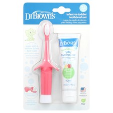 Infant to Toddler Toothbrush Set, 0-3 Years, Pink, Apple Pear, 2 Piece Set