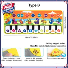 Colorful Kids Floor Piano Mat Musical Playmat Dance Keyboard Game Interactive