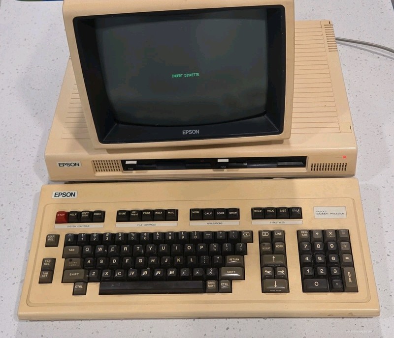 Epson QX-10 Vintage Desktop Computer w/ Built-In Monitor and Keyboard