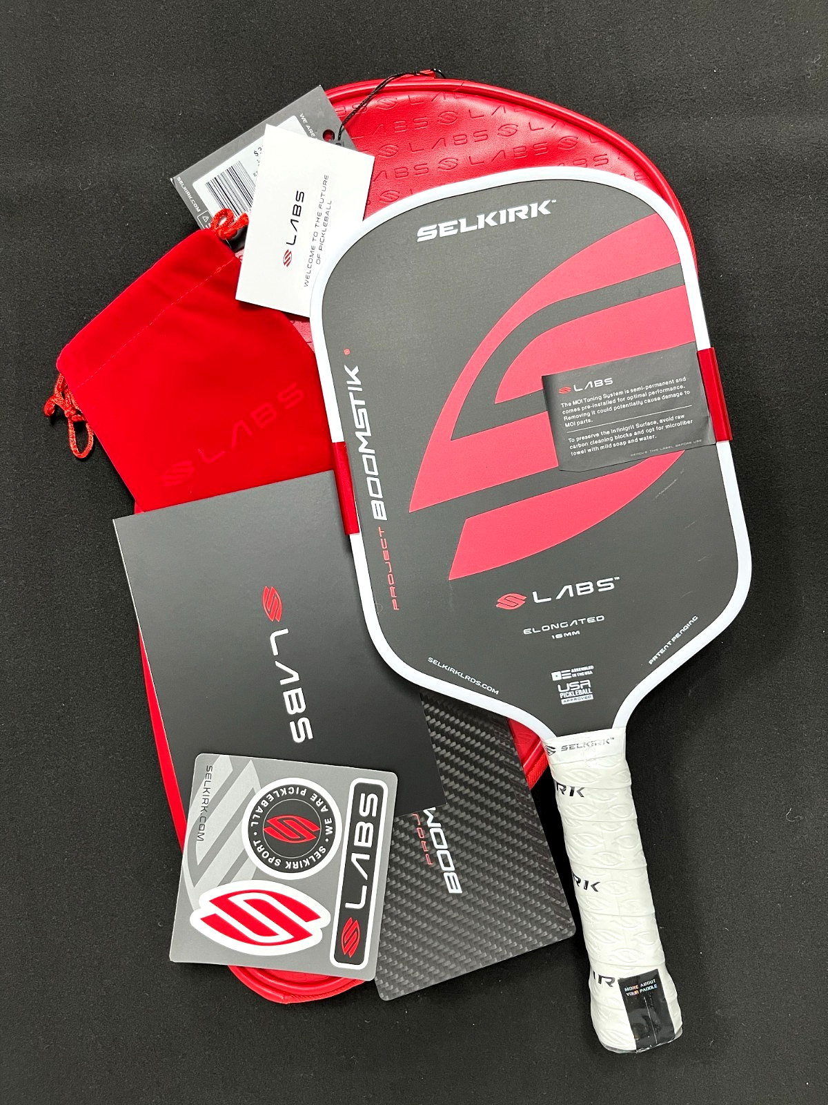 Selkirk Labs Project BOOMSTIK Elongated 16mm Carbon Fiber Pickleball Paddle New