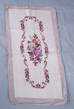 Vintage Hand Made Floral Patterned Needlepoint Tapestry Unframed
