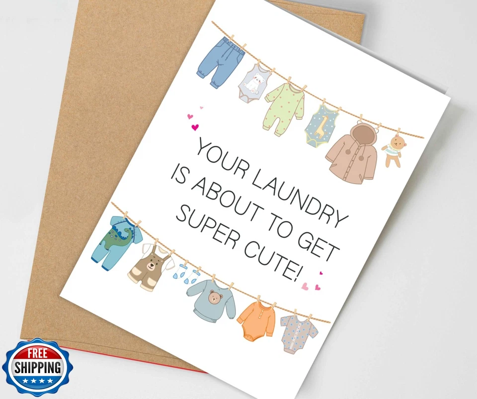 Tarjetas Baby Shower, Nuevo Bebé Niño Felicitaciones Regalo para Nuevos Padres, Linda La Foto 3 de 4