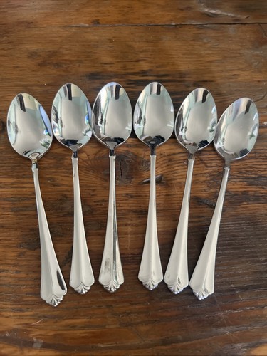 Oneida Golden Juilliard Soup Spoons Stainless Cube Gold Accent Made in USA 4 eBa
