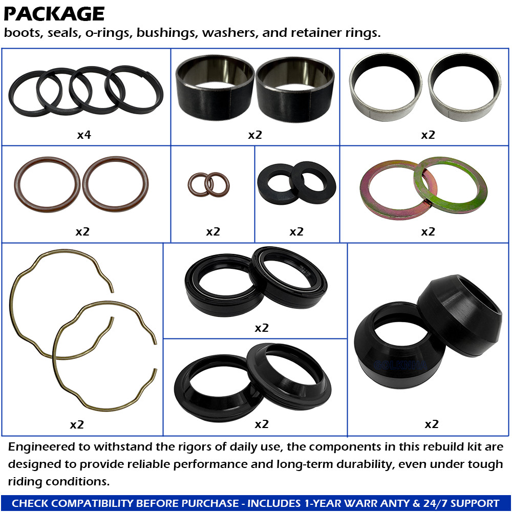 Fork Bushing Seal & Dust Oil Rebuild Kit for Harley Softail Dyna Street Glide
