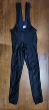 Vintage Vella Womens M Cycling Bibtights 28" 15" (8/10) Thermal Metallic Black