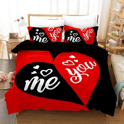 Bettwäsche-Set King und Queen 200 x 200 cm, Bettbezug schwarz und weiß...