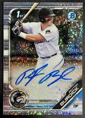 2019 Bowman Draft Chrome 1st Speckle Refractor Auto Peyton Burdick 8/71 CDA-PB