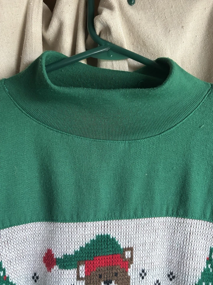 Suéter vintage Natal ursinho de pelúcia tamanho L Grandmacore anos 80 anos 90 retrô Natal - Imagem 4 de 4
