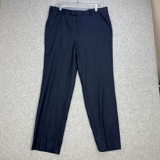 Tommy Hilfiger Dress Pants Mens 38x32 Navy Blue Flat Front Business Professional