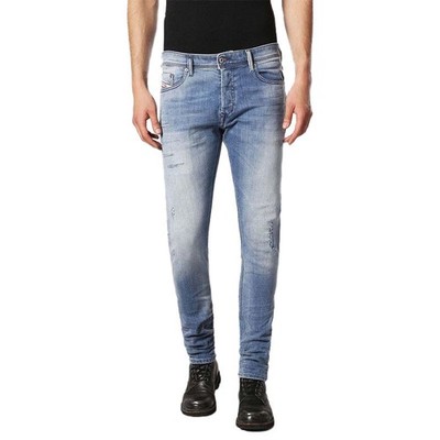 DIESEL TEPPHAR Herren Denim Jeans 084GI Slim Fit Tapered Distressed Freizeithose