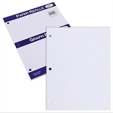 Loose Leaf Paper Notebook Filler Graph Paper 11" x 8.5" 4x4 Grid 80 Sheets