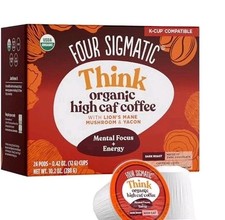 Four Sigmatic Think Organic High Caf Coffee Lion's Mane 24 K-Cup Pods Capsules