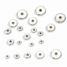 50pcs Stainless Steel Spacer Beads   Flat Round Beads for DIY Jewelry Making