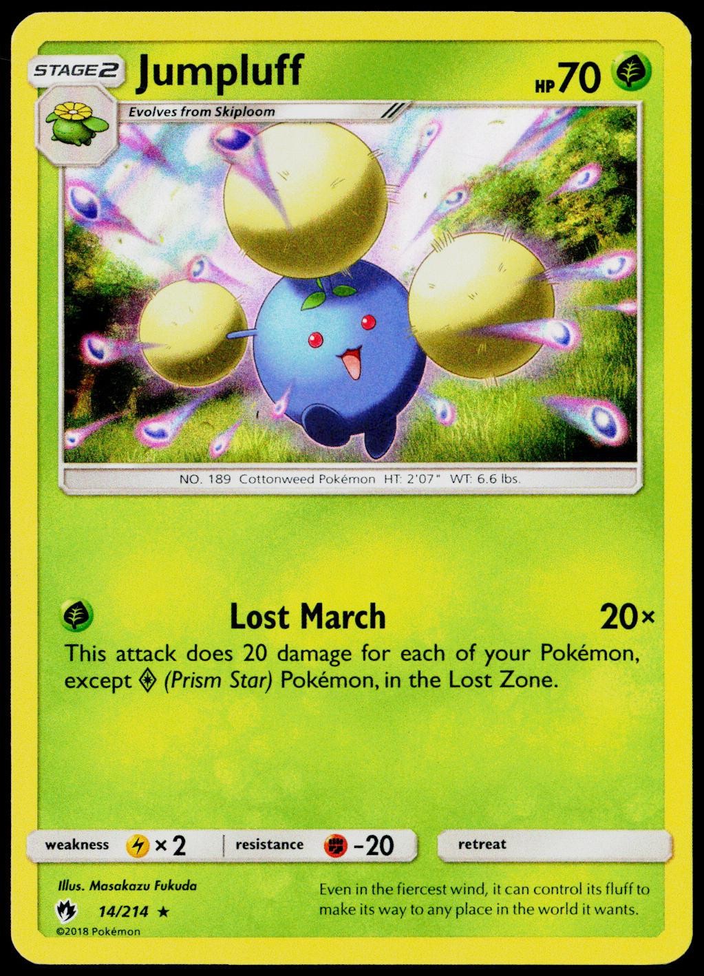Jumpluff 14/214 Holo Rare Lost Thunder Pokemon Lightly Played