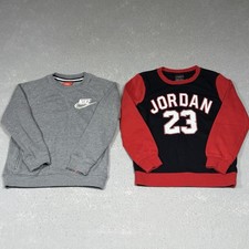 Nike Jordan Bundle Boys Fleece Crewneck Pullover Hoodie Kids Boys Size 6/7