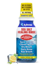 Natural Sea Salt Mouth Rinse for Piercings, Sore Throats  Gum Health, 8 oz
