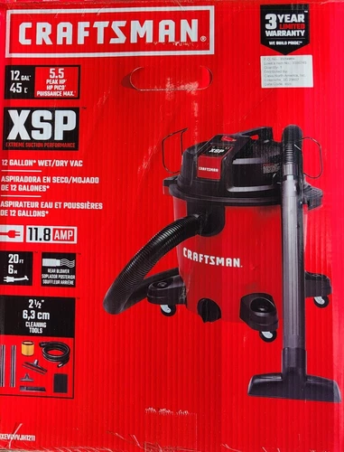 CRAFTSMAN WET DRY VAC 12 Gallon Vacuum Cleaner 5.5 Peak HP Portable Shop Blower