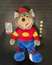 Chuck E Cheese Plush Showbiz Pizza Time (1989) 20 ” 5 TOKENS + RARE CARDS