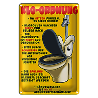 Blechschild Hinweis 20X30Cm Klo Ordnung Im Sitzen Pinkeln