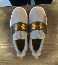 Under Armour Surge 4 AC Kids US 3 Gray Mesh Slip-On Hook Loop Low Top