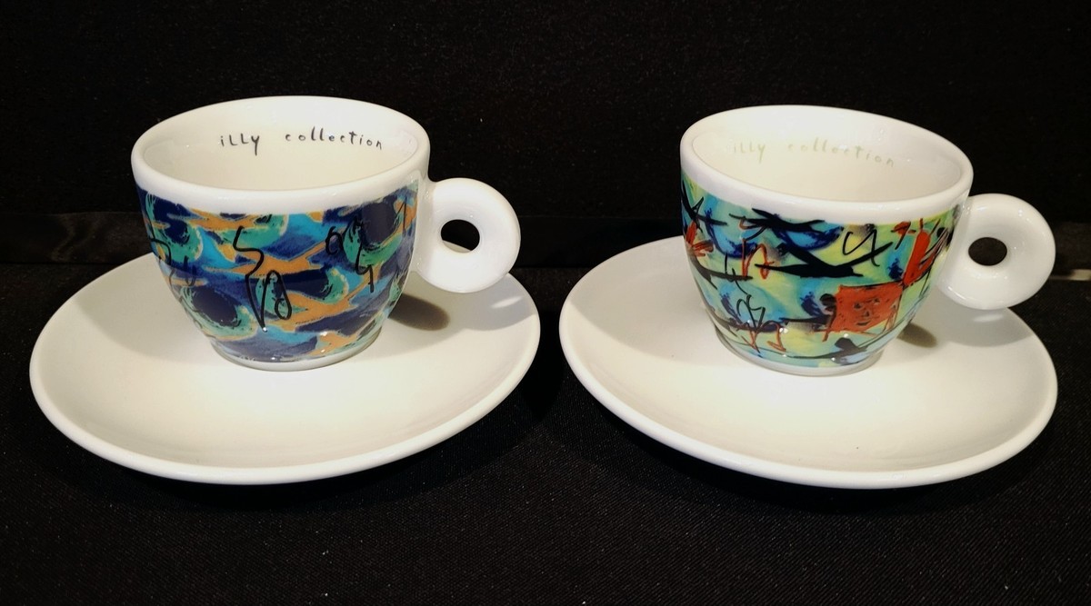 MITTERTEICH ILLY COLLECTION SET OF 6 ESPRESSO CUPS AND SAUCERS
